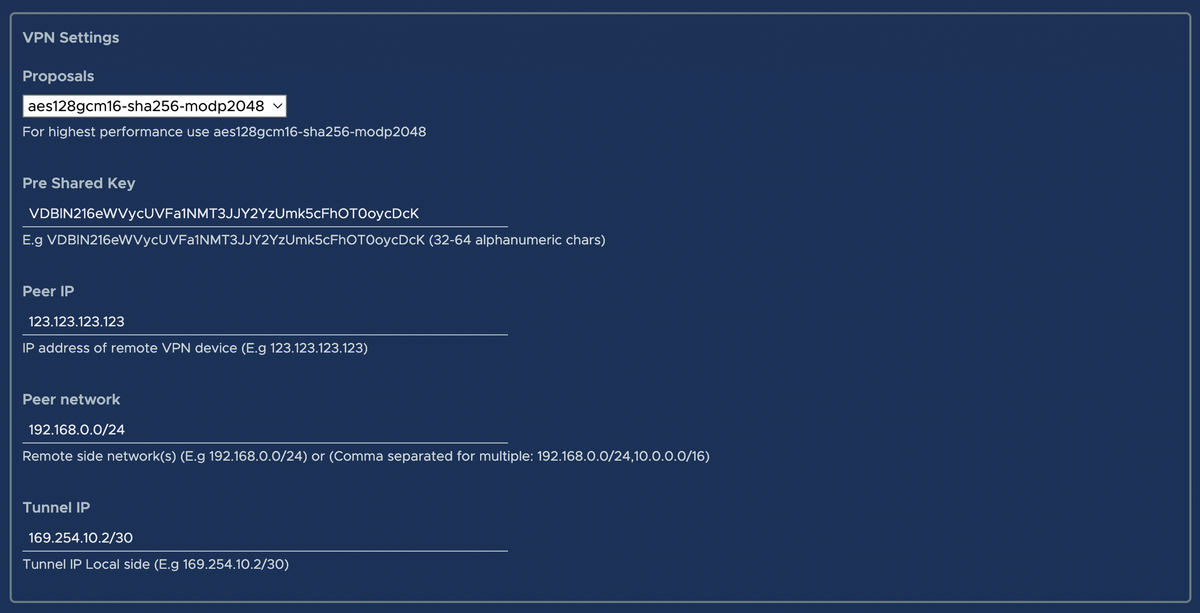 VPN Server configuration example